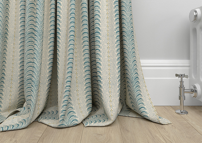 Land & Shore Fintra Stripe, Teal - Made to Measure Curtains - Image 6